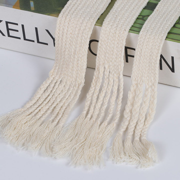 现货1.6米单层手工编织辫子绳棉织带休闲裤头腰绳流苏腰带辅料