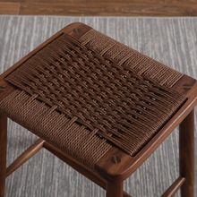 北欧简约成人编绳方凳橡木梳妆凳子实木家用客厅日式全实木小板凳