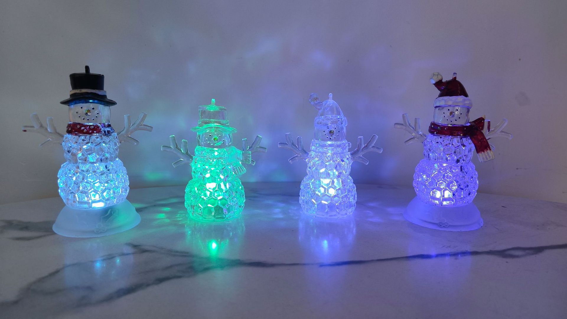 Christmas Led Transparent Snowman Christmas Ornament Decorations Gift Scene Setting Props Ornaments Decorations