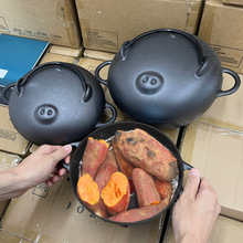 烤红薯神器出口日本烤红薯锅铸铁烤锅家用烤地瓜锅烤炉燃气专用锅