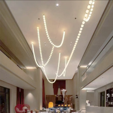 服装店珍珠项链吊灯丹麦设计师款吧台咖啡厅展厅样板间工程大吊灯