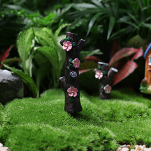 菁娇苔藓微景观DIY材料装饰品 多肉盆栽迷你小摆件桃花树桩树墩