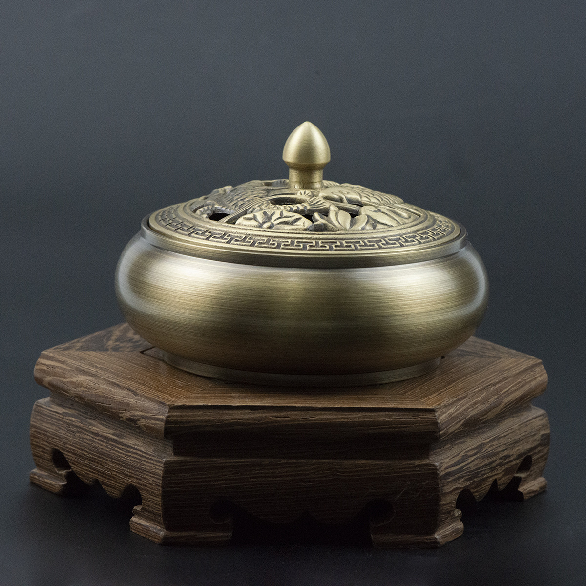 厂家供货纯铜平底香炉创意小香薰炉黄铜香炉工艺品个性家居摆件