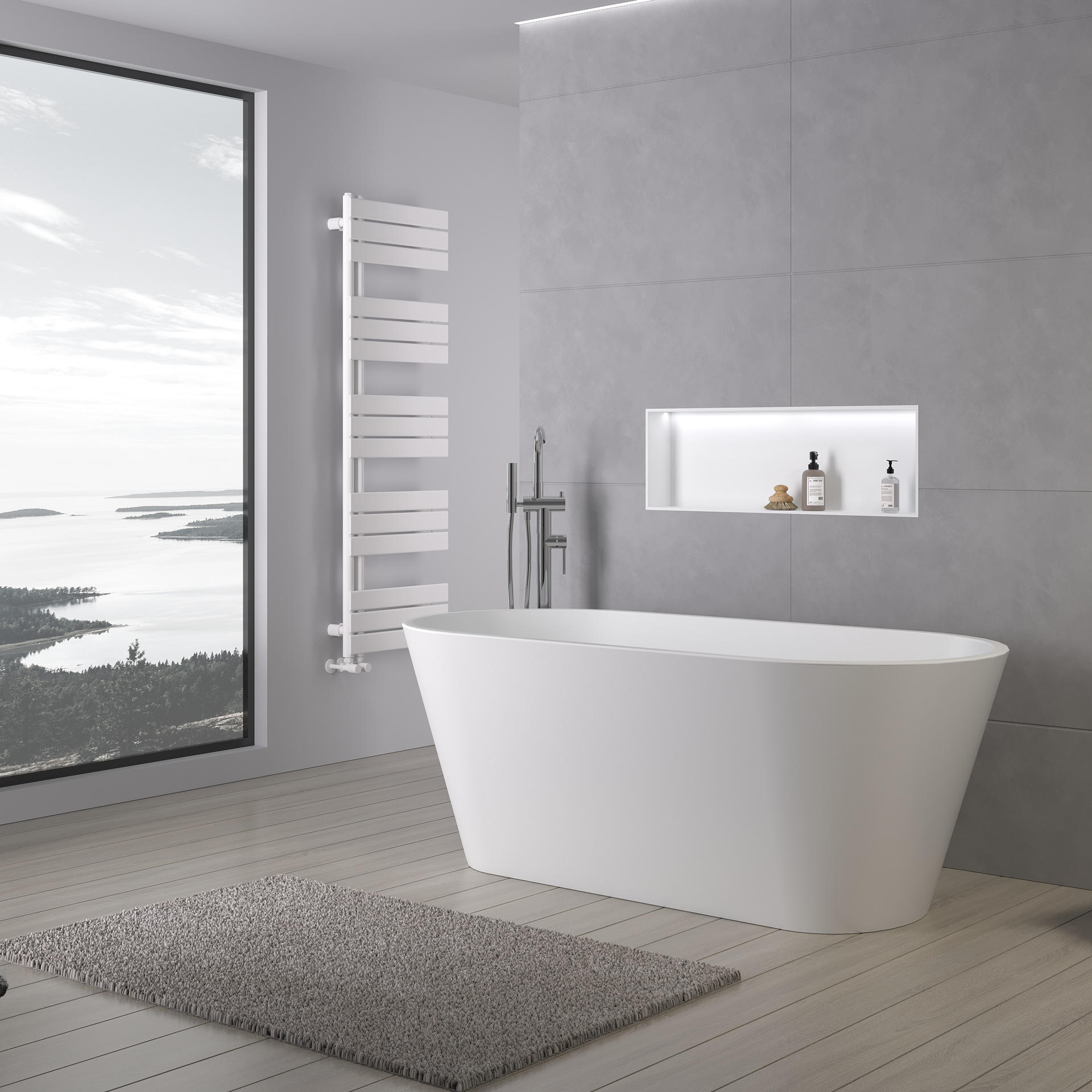 厂家供应人造石双人浴缸一体式酒店椭圆哑光浴盆小户型独立式浴池