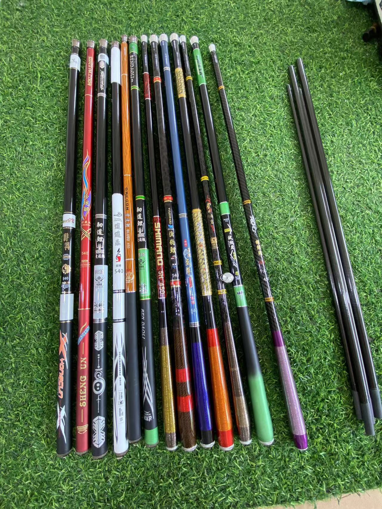 实体店混批多色碳素鱼竿12款短节便携手竿溪流竿2.7-7.