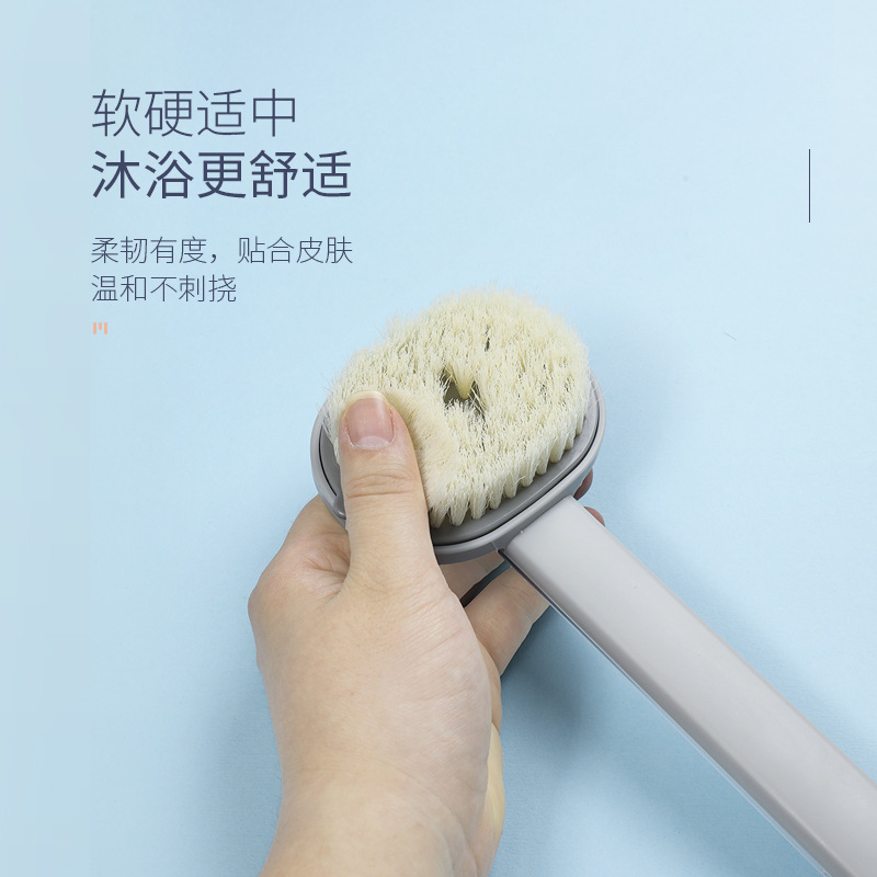 Long Handle Bath Brush Soft Bristles Back Rubbing Brush Exfoliating Back Cleaning Brush Body Bath Shower Gel Rub Back Brush