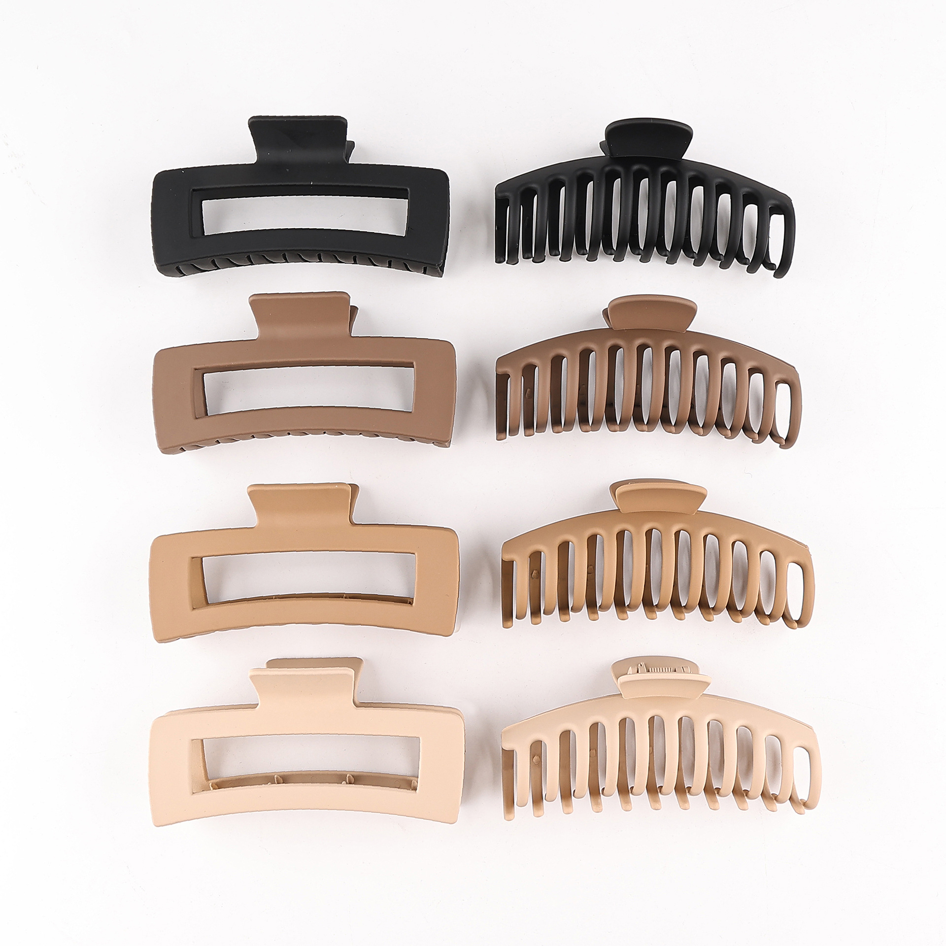 跨境新款加厚pc多巴胺头发抓夹夹子发量多镂空鲨鱼夹耐摔方形发夹