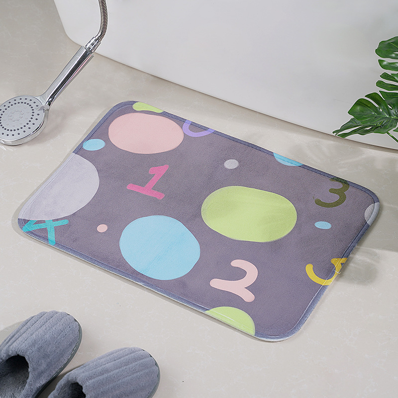 Entrance Bedroom Bedside Printed Carpet Fresh Kitchen Bathroom Door Absorbent Floor Mat Doorway Doormat Printed Logo