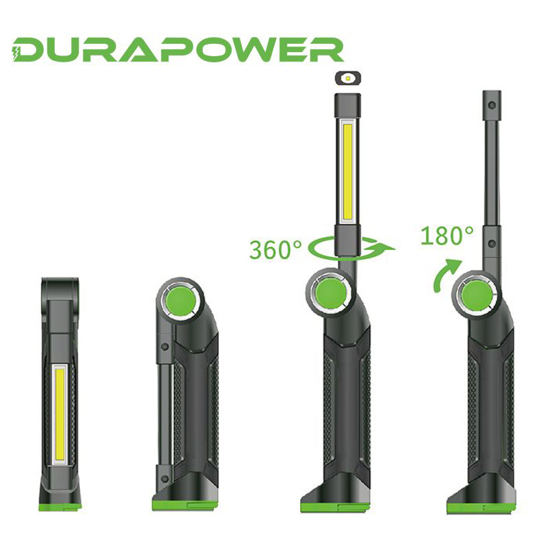 DURAPOWER跨境LED充电旋转应急灯汽车检查灯照明磁吸汽修工作灯