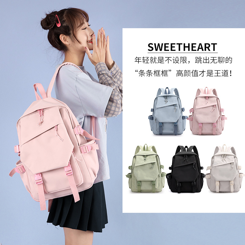 ins schoolbag female Japanese retro graffiti color backpacks Korean junior/senior high school backpack small fresh art bag 3 details Picture