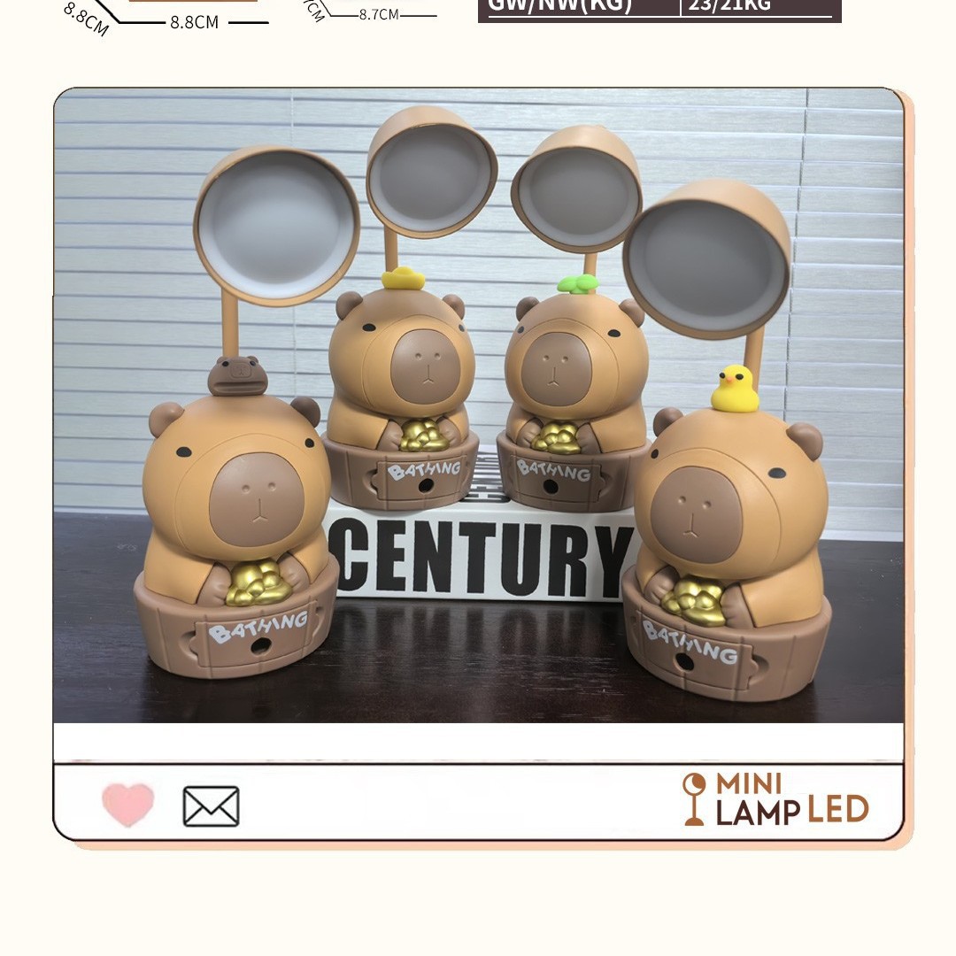 2024 new cartoon capabala penknife table lamp charging student desktop pen holder table lamp children‘s gift