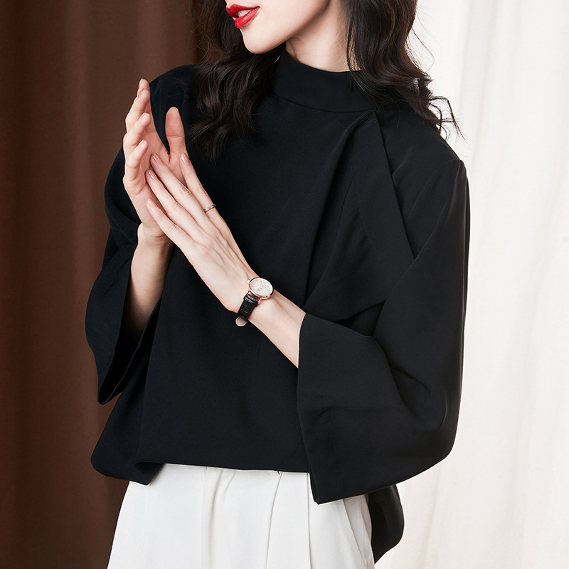 厚雪纺衬衫长款