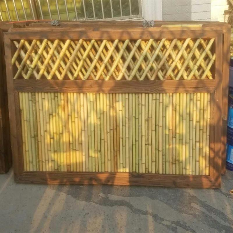 竹栅栏竹篱笆门围墙围栏花栏庭院竹子隔断挡墙竹门民宿日式竹屏风