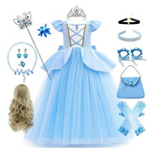 女童万圣节服装灰姑娘公主裙连衣蓬蓬裙 Cinderella Costume Cos