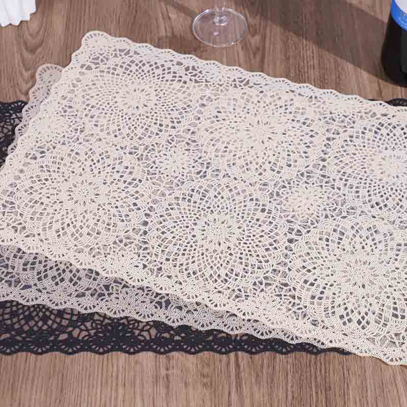 French Entry Lux Table Runner Vintage Lace Table Cloth Artistic Placemat Long Table Hollow PVC