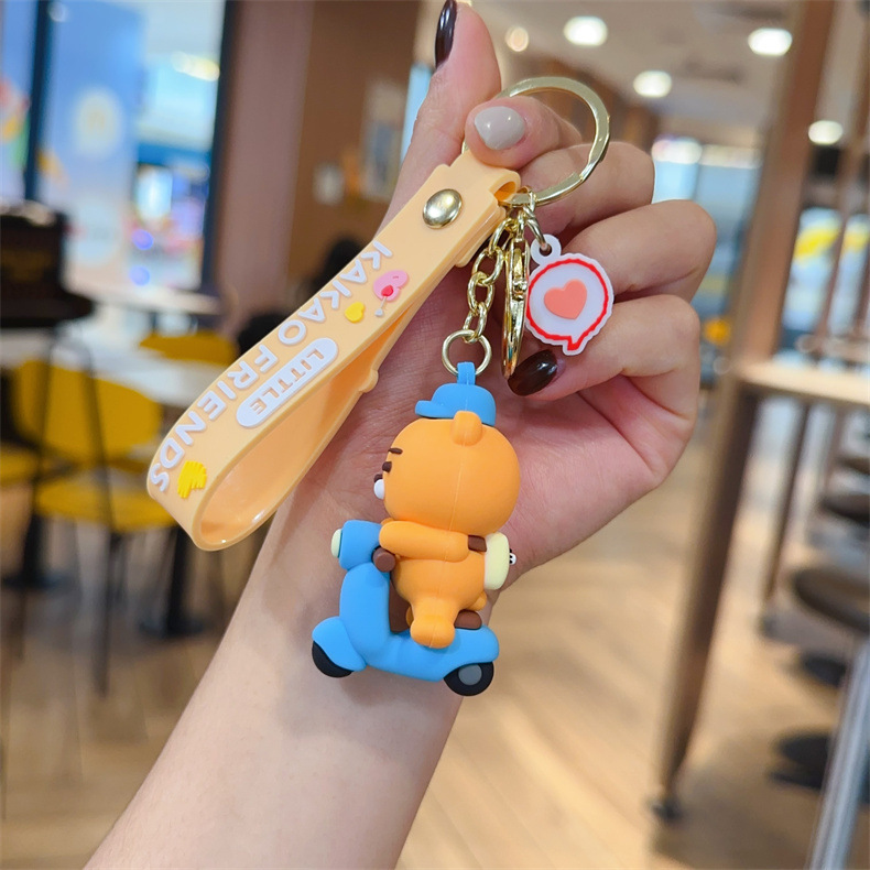 New Cute Style South Korea Kakao Bear Keychain Cartoon Doll Schoolbag Pendant Car Key Chain Crane Machine