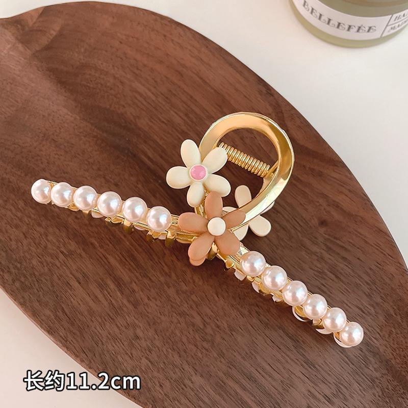 Korean Ins High-Grade Metal Grip Barrettes Back Head French Hair Fixer Bang Hairpin Pearl Hairpin