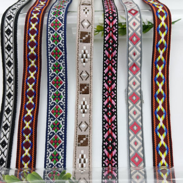 1.5cm菱形提花织带侧边条包带背带鞋帽包边民族风窗帘布带手提带