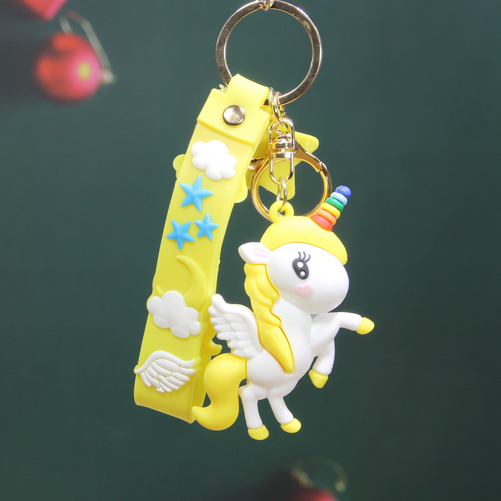 Cute My Little Pony Keychain Doll Cartoon Schoolbag Pendant Wholesale Rainbow Unicorn Key Chain Small Gift