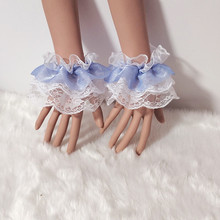 洛丽塔短款蕾丝手袖手套三层花边情趣配饰日系软妹手袖手腕装饰品