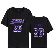 2023新款 LAKERS篮球23号球星同款运动休闲男女短袖T恤球服衫 夏