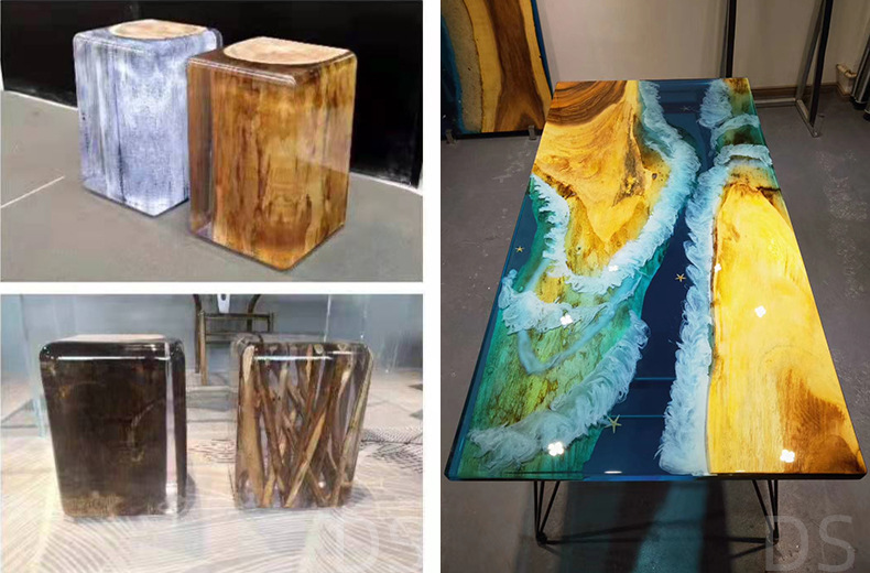 包邮2:1河流桌环氧树脂ab胶15kg 木头工艺品3d桌面高透明水晶硬胶