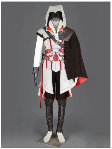 刺客信条3 cosplay衣服刺客装2代服装男装埃齐奥黑白现货包邮
