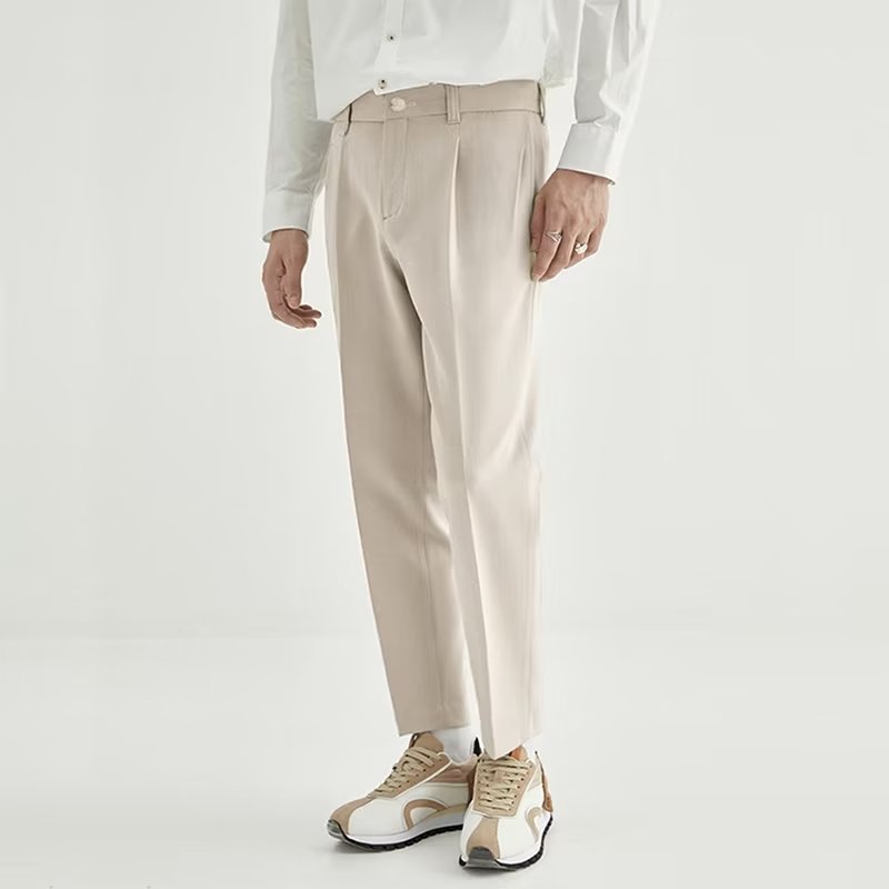   Spring and Summer Pendant Design Suit Pants Men's Ninth Pants Straight oose Pants Men's ight Business Drape Casual Pants