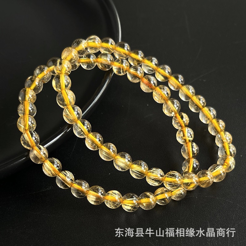 金发晶手链 天然发晶钛晶手串6mm单圈小精品水晶手链-阿里巴巴