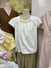 韩版夏季潮流新款文艺气质坎肩设计感串珠百褶领衬衣女
