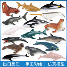 迷你海洋生物模型仿真动物玩具小鲨鱼海豚多肉微景观摆件蛋糕装饰