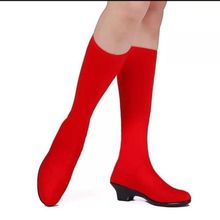 特价水兵舞红鞋套成人舞靴蒙古靴演出鞋黑色红色舞蹈鞋广场舞靴子