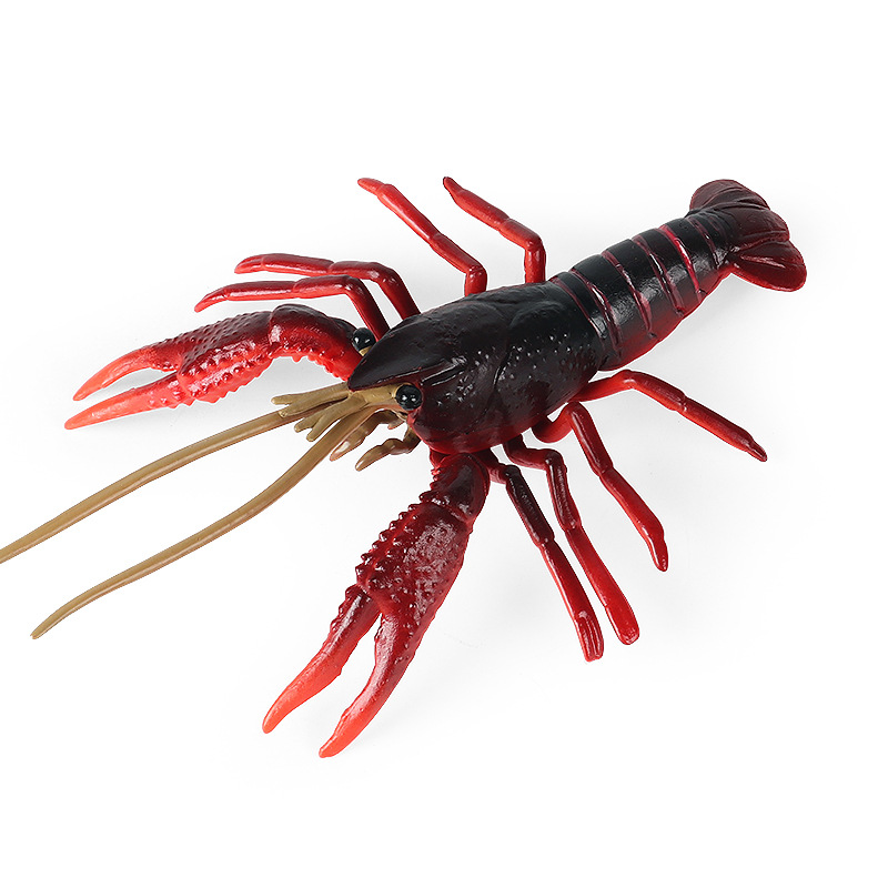儿童仿真实心淡水小龙虾海洋动物龙虾模型玩具红螯虾装饰摆件手办