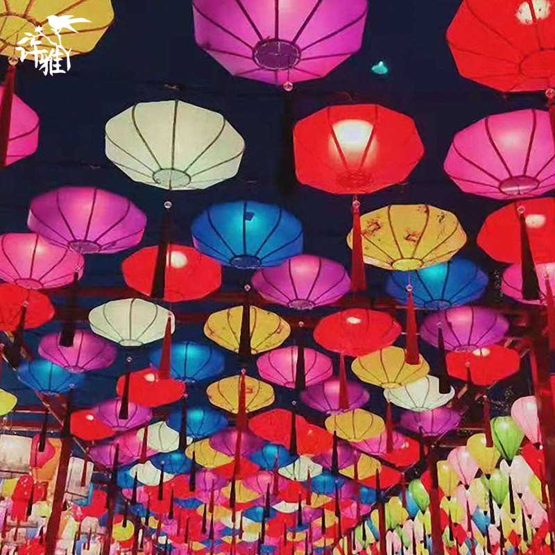 户外灯笼春节新年古镇景区街道装饰花灯异型城市亮化中国古风宫灯