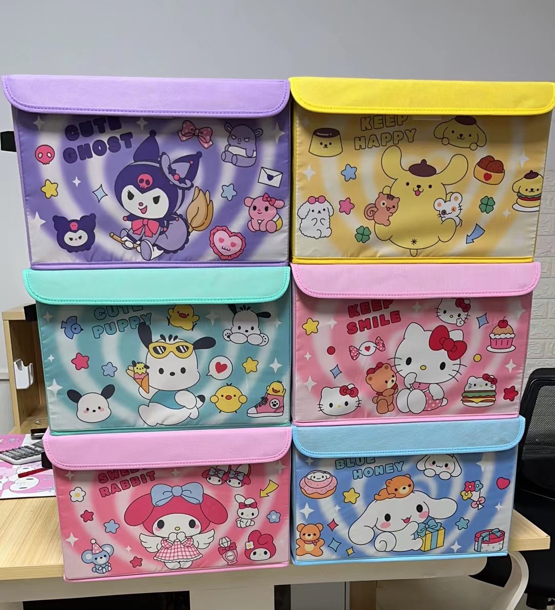 三丽鸥大容量布艺卧室衣物整理收纳箱客厅儿童玩具收纳盒可折叠翻