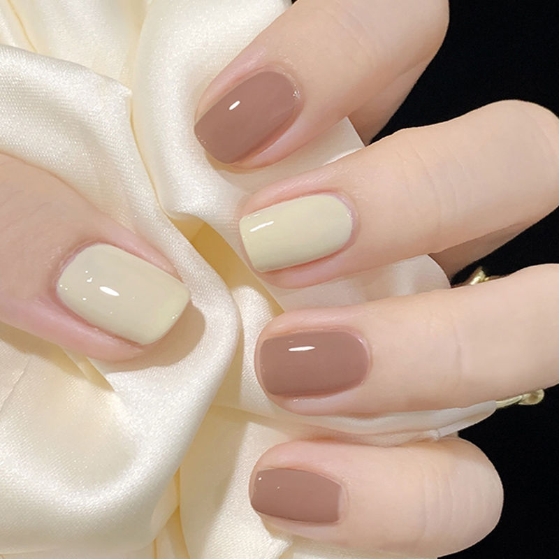 裸色流行指甲油免烤超显白百搭免烤套装水性可剥懒人渐变美甲