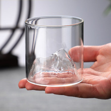 透明玻璃直身藏山玻璃杯高颜值家用威士忌啤酒杯玻璃果汁杯单层杯