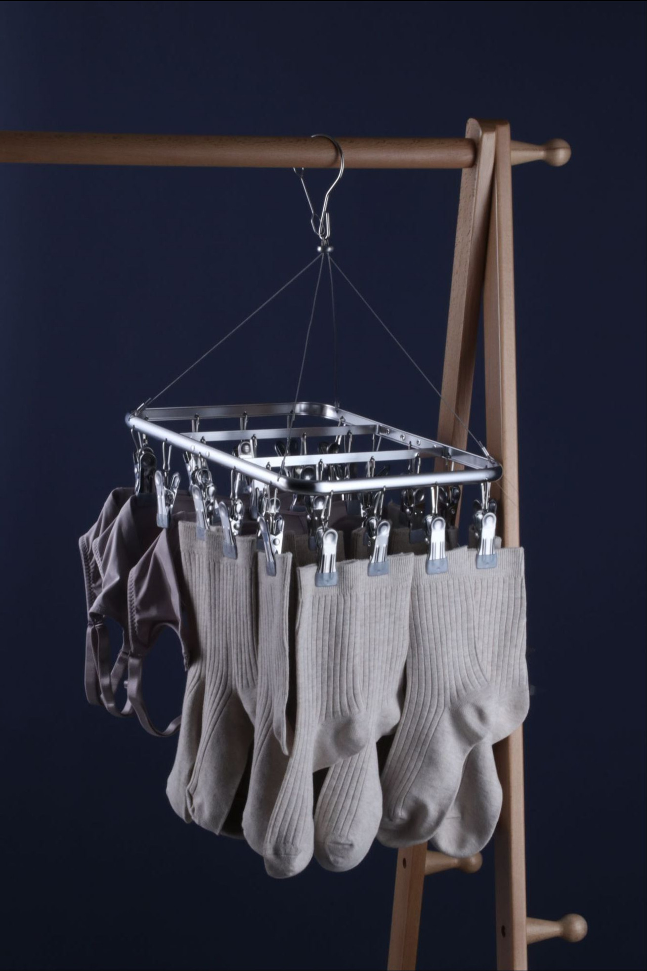 多功能晾袜架家用 不锈钢防风晒袜夹子内衣夹铝合金宝宝晒袜架子