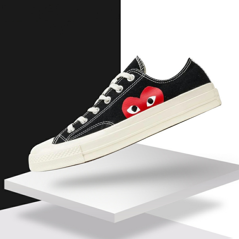 川久保玲帆布鞋男女1970s爱心联名大眼睛cdg play高低帮情侣板鞋