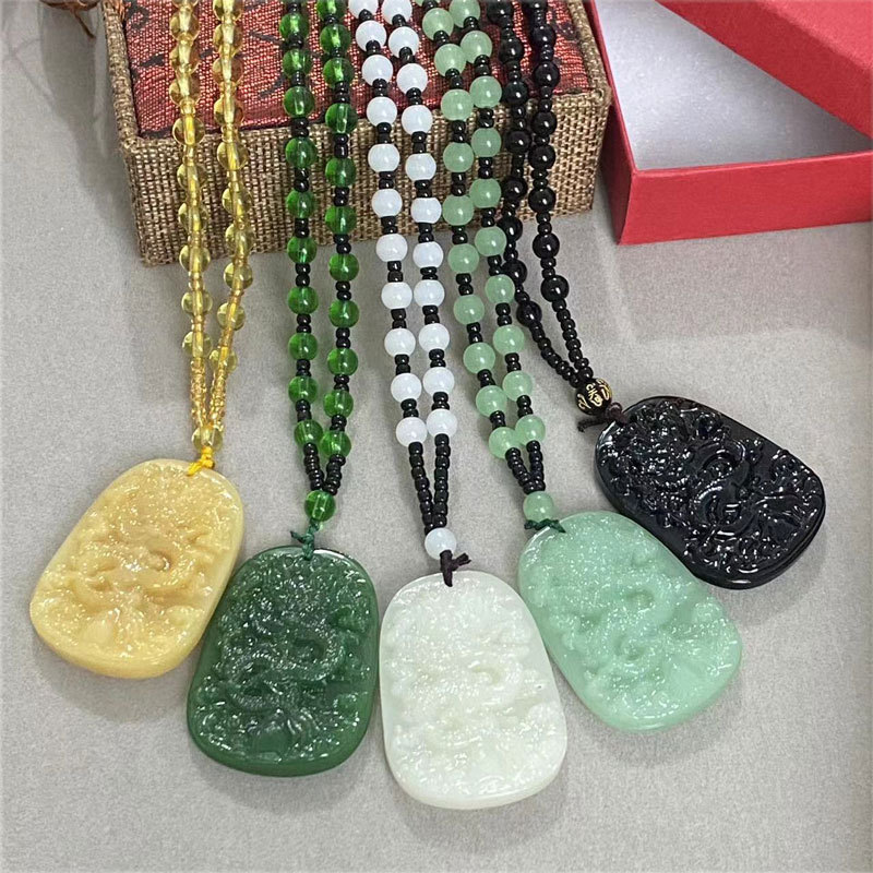 New Fashion Handmade Ethnic Chinese Style Dragon Shape Pattern Women's Clothing All-Match Necklace Pendant Wholesale