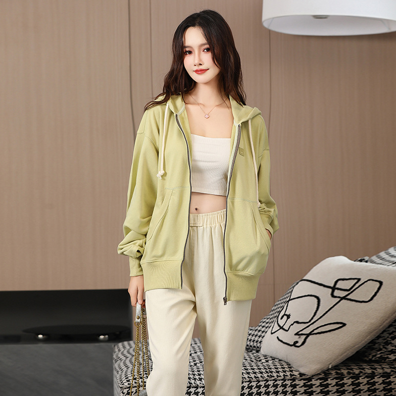 Thin Sweater Women's Spring and Autumn Wholesale 2024 New Loose Casual Jacket Cardigan Zipper Sweater Male and Female Couples Wear Women Clothes