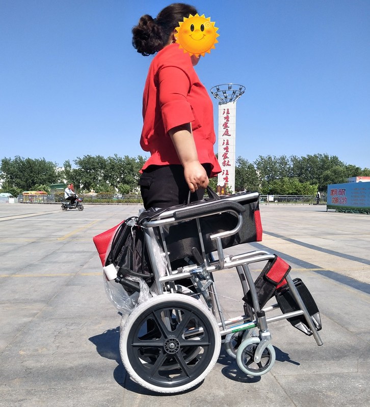 老人推车可推可坐折叠小型轻便携旅游行助步手推超轻老年助行轮椅