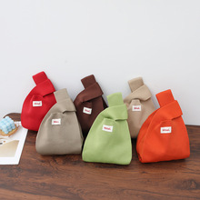 跨境亚马逊纯色HILLDI针织包编制毛线包便携针织批发手拎饭盒袋