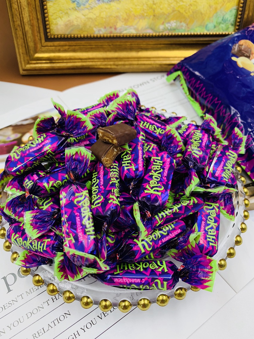 俄罗斯紫皮糖巧克力酥糖巧克力糖婚庆喜糖零 一件代发批发