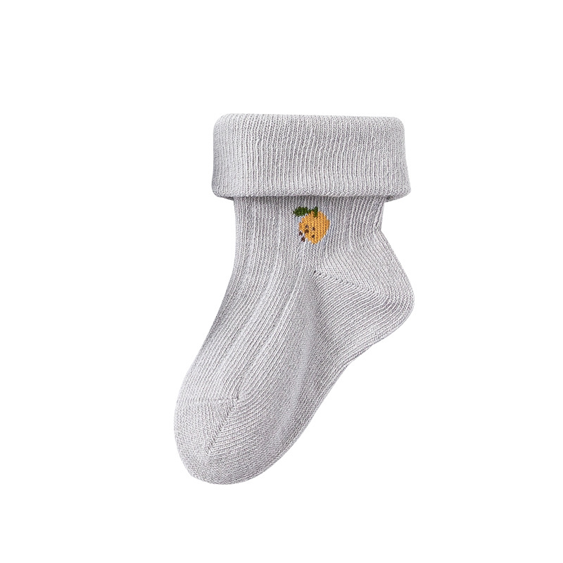 23 Spring and Summer Baby Socks Class a Fruit Flanging Socks Loose Mouth Boneless Children's Socks Infant Cotton Socks Solid Color