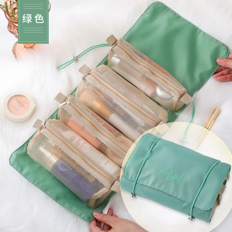 Lazy Four-in-One Cosmetic Bag Ins Style Cosmetics Storage Bag Portable Travel Storage Portable Toiletry Bag Wholesale