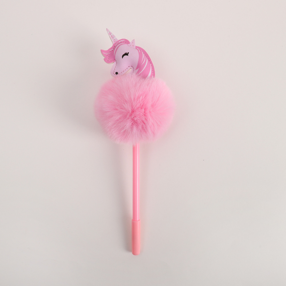 Creative Color Fur Ball Pen Water-Based Paint Pen Mesh Unicorn Gel Pen Cartoon Pen Pompom Pen Pens for Writing Letters Gift Pen