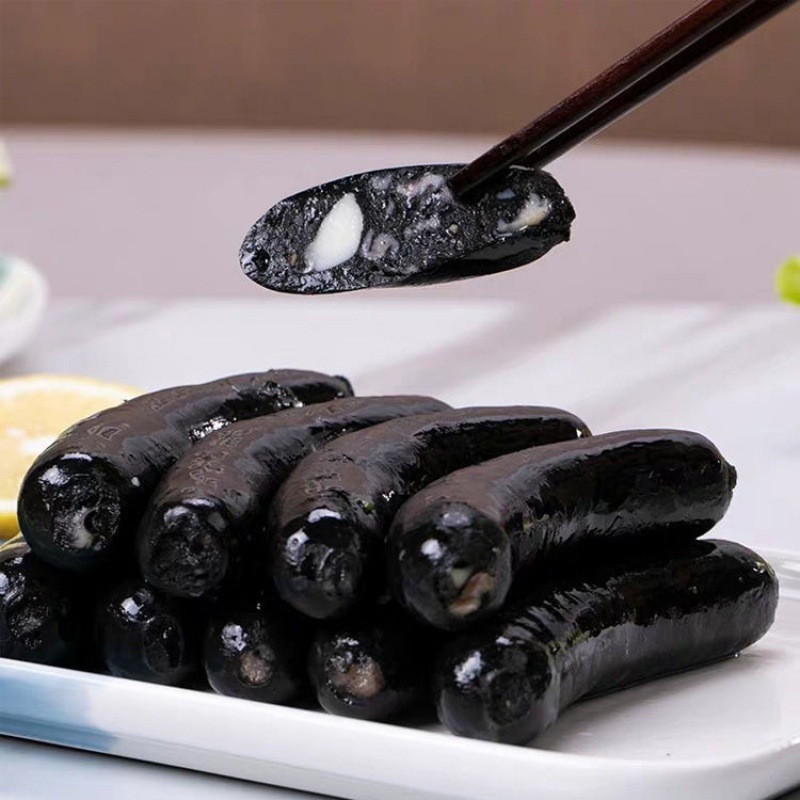 墨鱼肠火山石烤肠地道脆皮香肠台湾风味热狗烧烤源香墨斗鱼批发厂