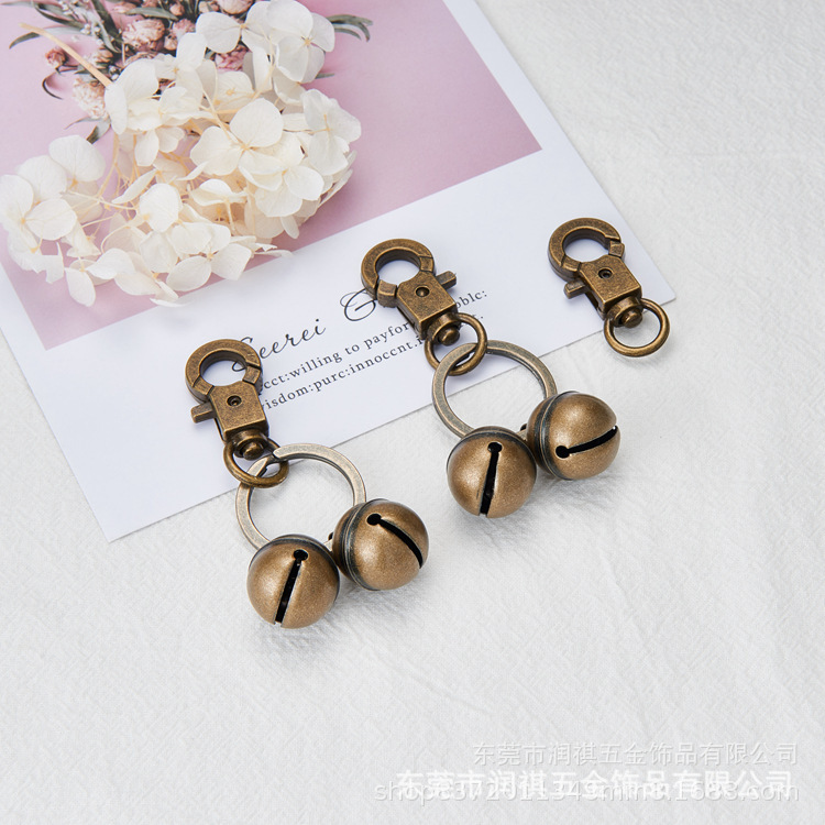 Cross-Border Brass Bell Wholesale Keychain Hanging Accessories Pieces Bell DIY Pet Collar Toy Topnew Little Bell Shape