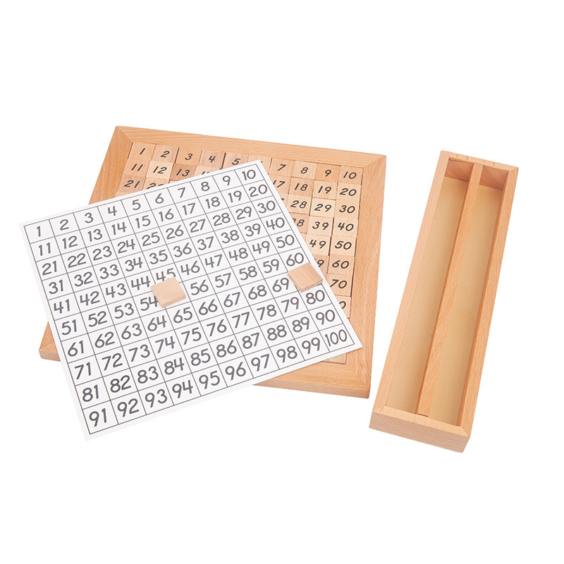 蒙台梭利 蒙氏早教数学教具 1--100连续数板 幼儿园智力游戏玩具
